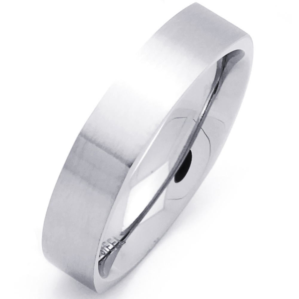 Men Women Fashion 6MM Stainless Steel Square Wedding Band Ring