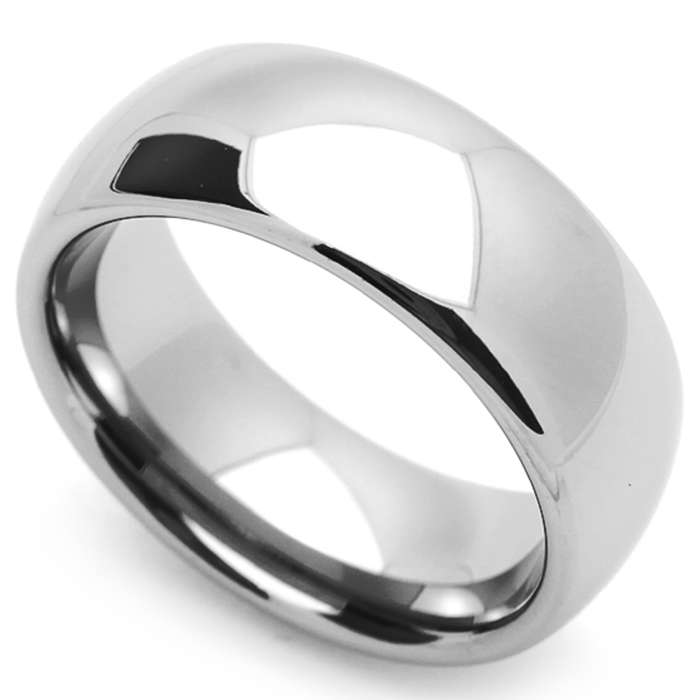 Men Fashion 8MM Comfort Fit Stainless Steel Wedding Band Classic Dome Ring