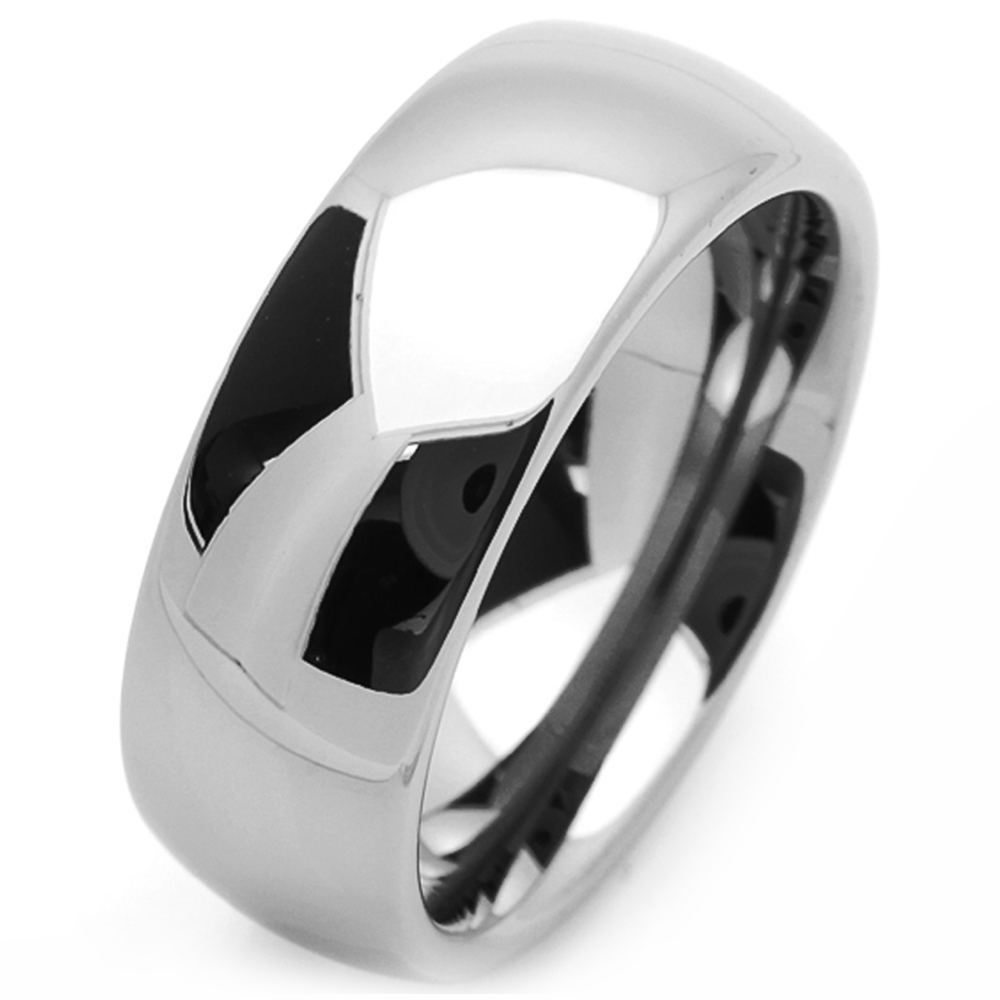 Men Fashion 8MM Comfort Fit Stainless Steel Wedding Band Classic Dome Ring