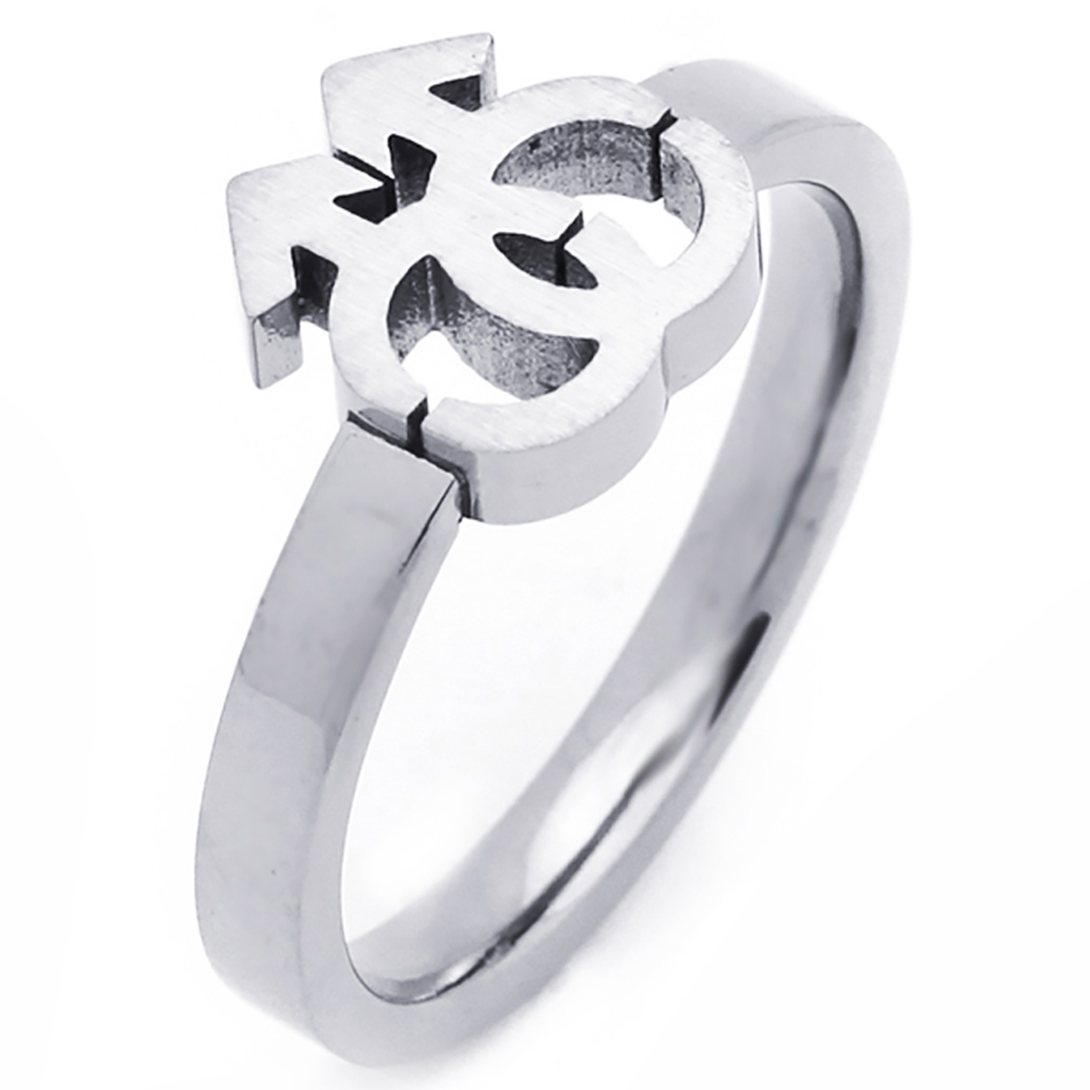 Men Fashion 10MM Stainless Steel Gay Symbol Ring For Men