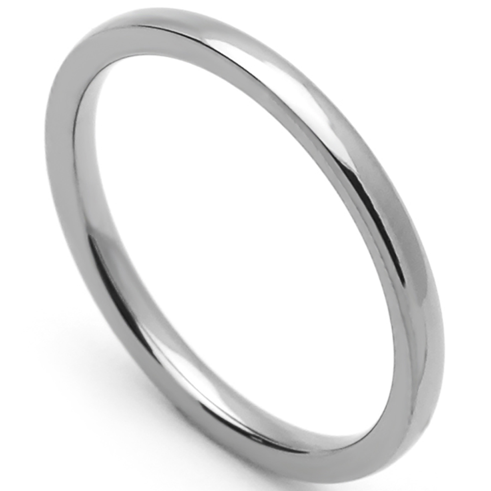 Men Women Fashion 2MM Comfort Stainless Steel Wedding Band Classic Domed Ring
