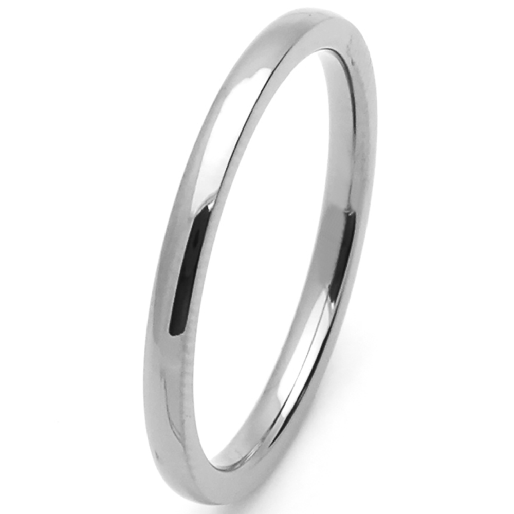 Men Women Fashion 2MM Comfort Stainless Steel Wedding Band Classic Domed Ring