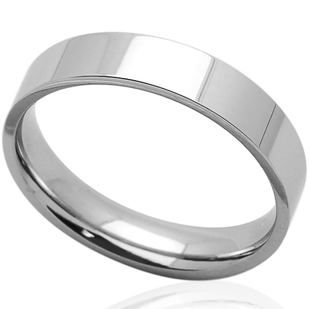 Men Fashion 6MM Comfort Fit Stainless Steel Wedding Band Classic Flat Ring