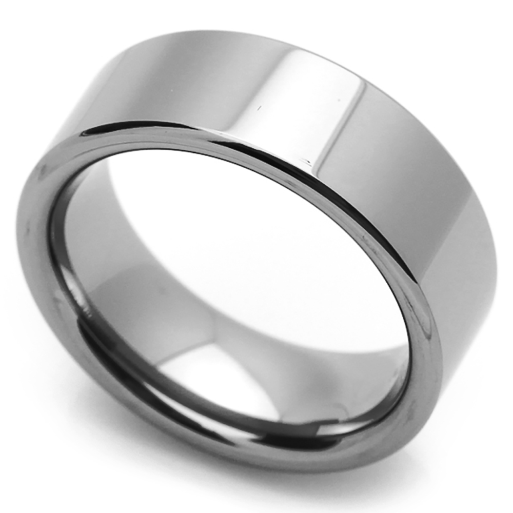 Men Women Fashion 8MM Comfort Fit Stainless Steel Wedding Band Classic Flat Ring