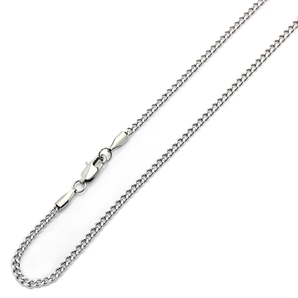 Men Women 3mm Stainless Steel Chain Necklaces Cuban Link Curb Chain