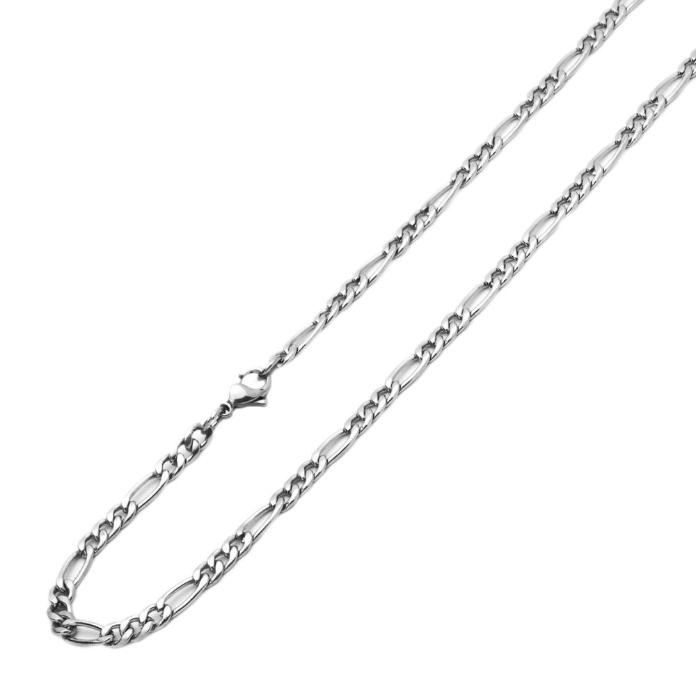 Mens 4.5mm Stainless Steel Chain Necklaces Figaro Link Chain / Gift box