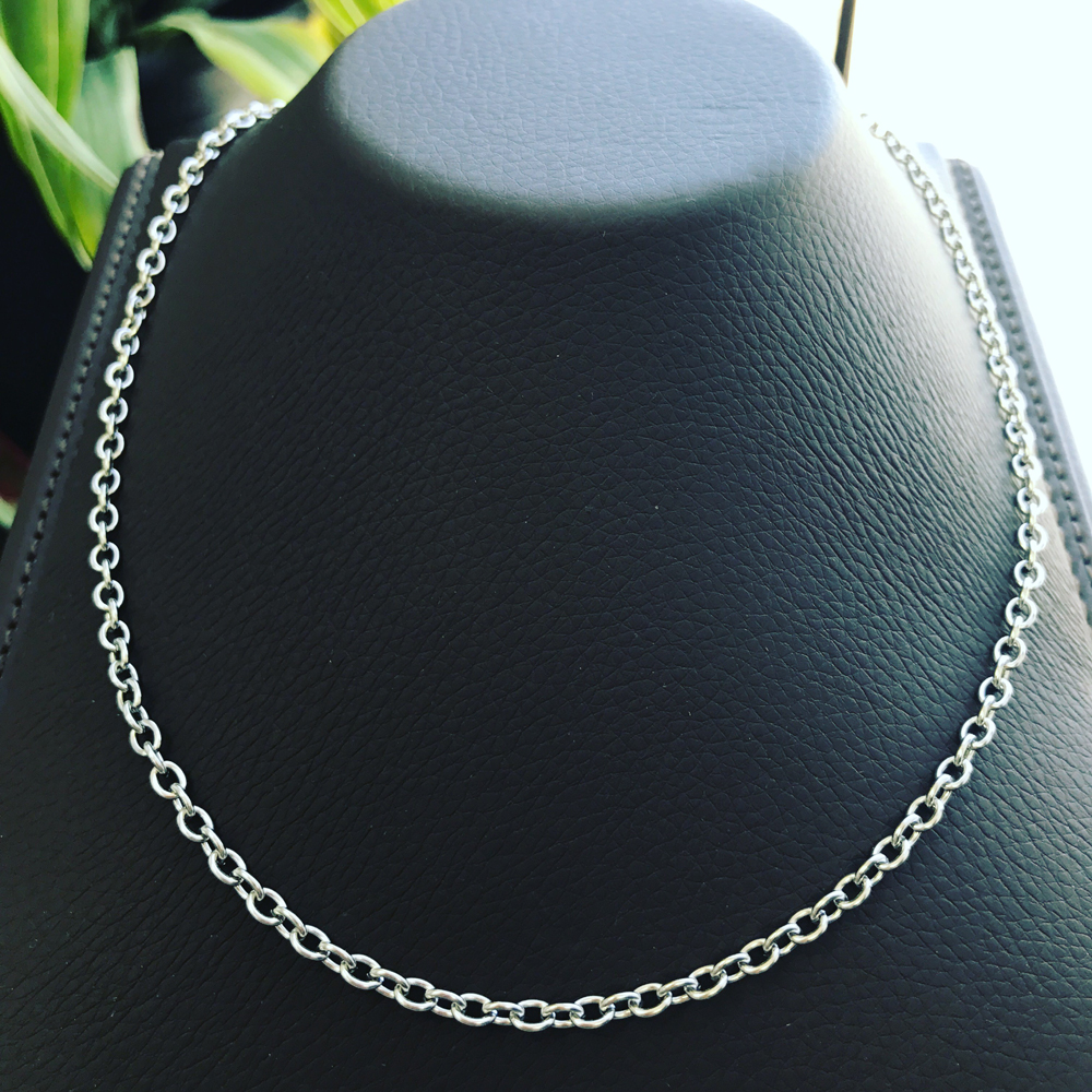 4mm Stainless Steel Chain Necklaces Cable Link Chain / Gift box / Ship from USA