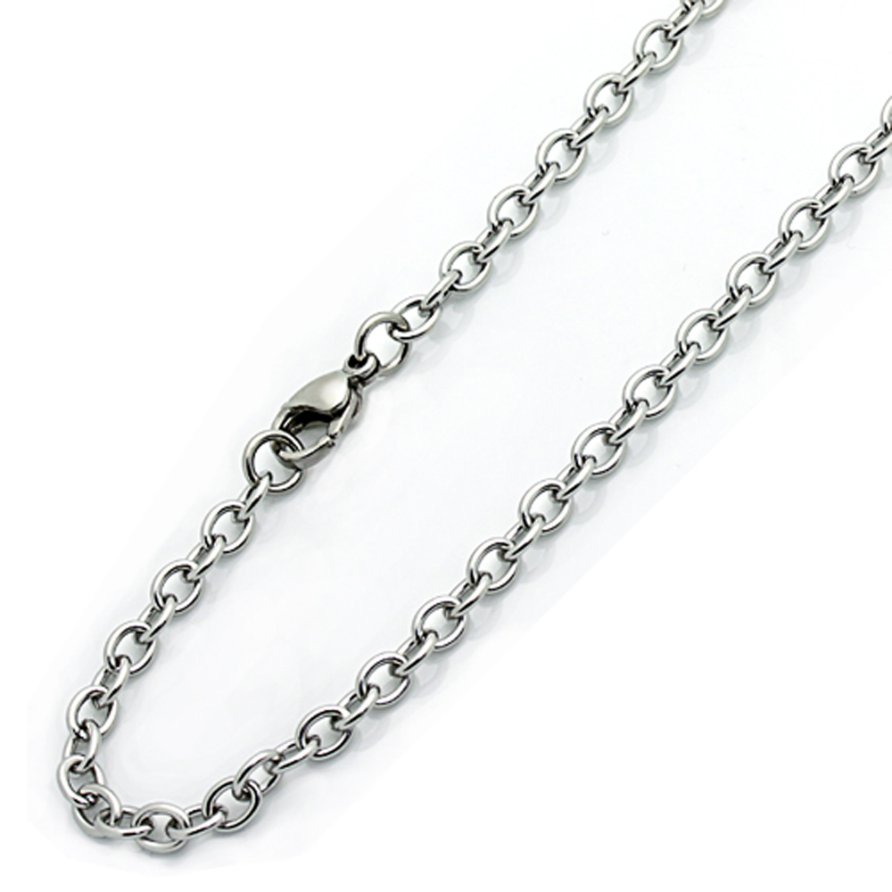 4mm Stainless Steel Chain Necklaces Cable Link Chain / Gift box / Ship from USA