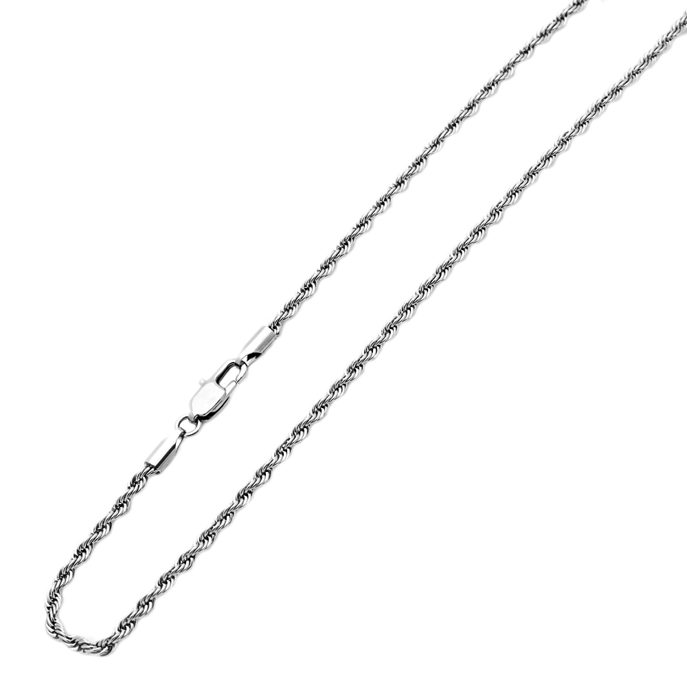 3.2mm Stainless Steel Chain Necklaces Rope Chain / Gift box / Ship from USA