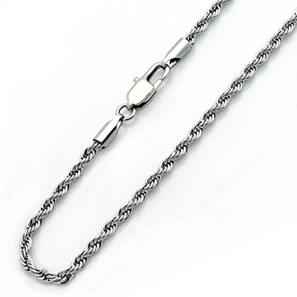 3.2mm Stainless Steel Chain Necklaces Rope Chain / Gift box / Ship from USA
