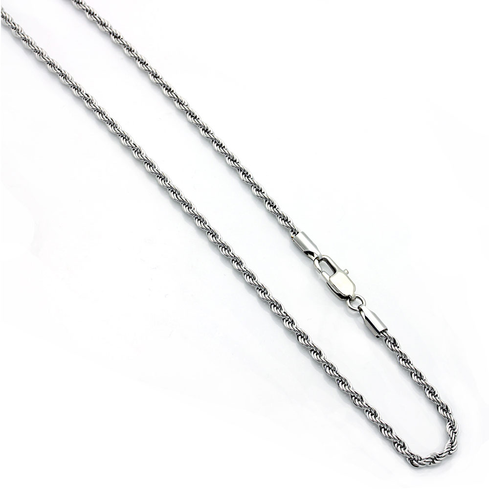 3.2mm Stainless Steel Chain Necklaces Rope Chain / Gift box / Ship from USA