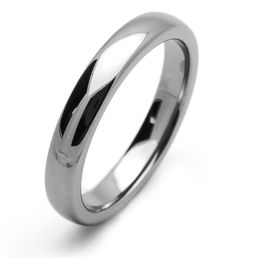 4MM Comfort Fit Tungsten Carbide Wedding Band Domed Classic Ring / Free Gift Box