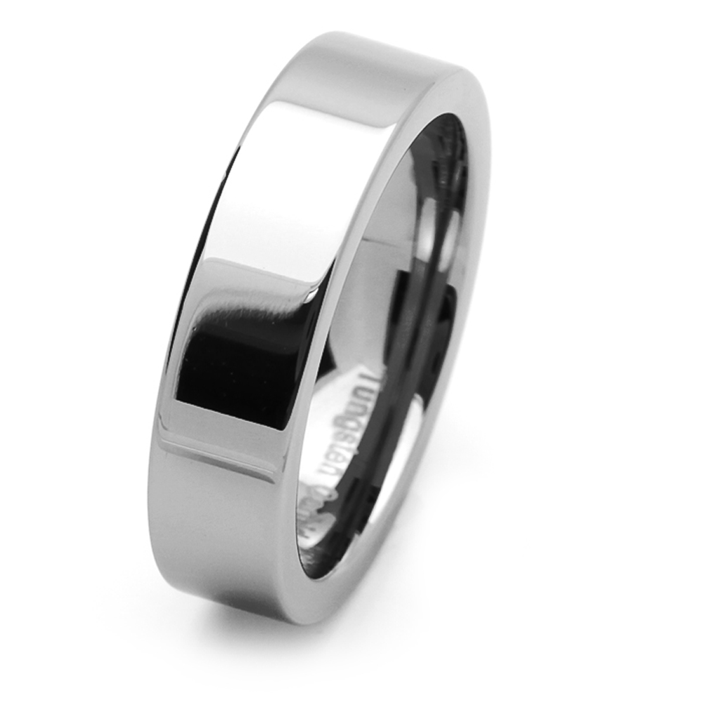 Men 6MM Tungsten Carbide Wedding Band Flat Classic Ring / Free Gift Box