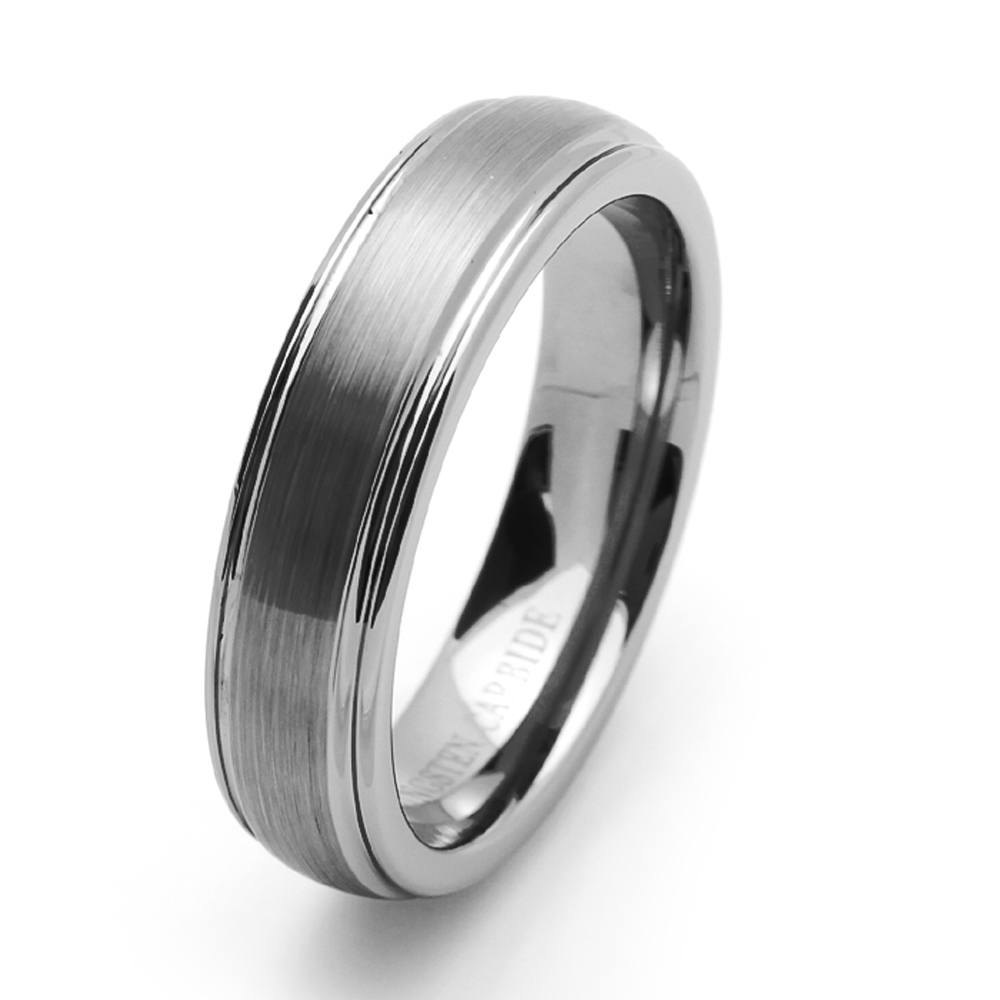 6MM Comfort Fit Tungsten Carbide Wedding Band Brushed Dome Ring / Free Gift Box