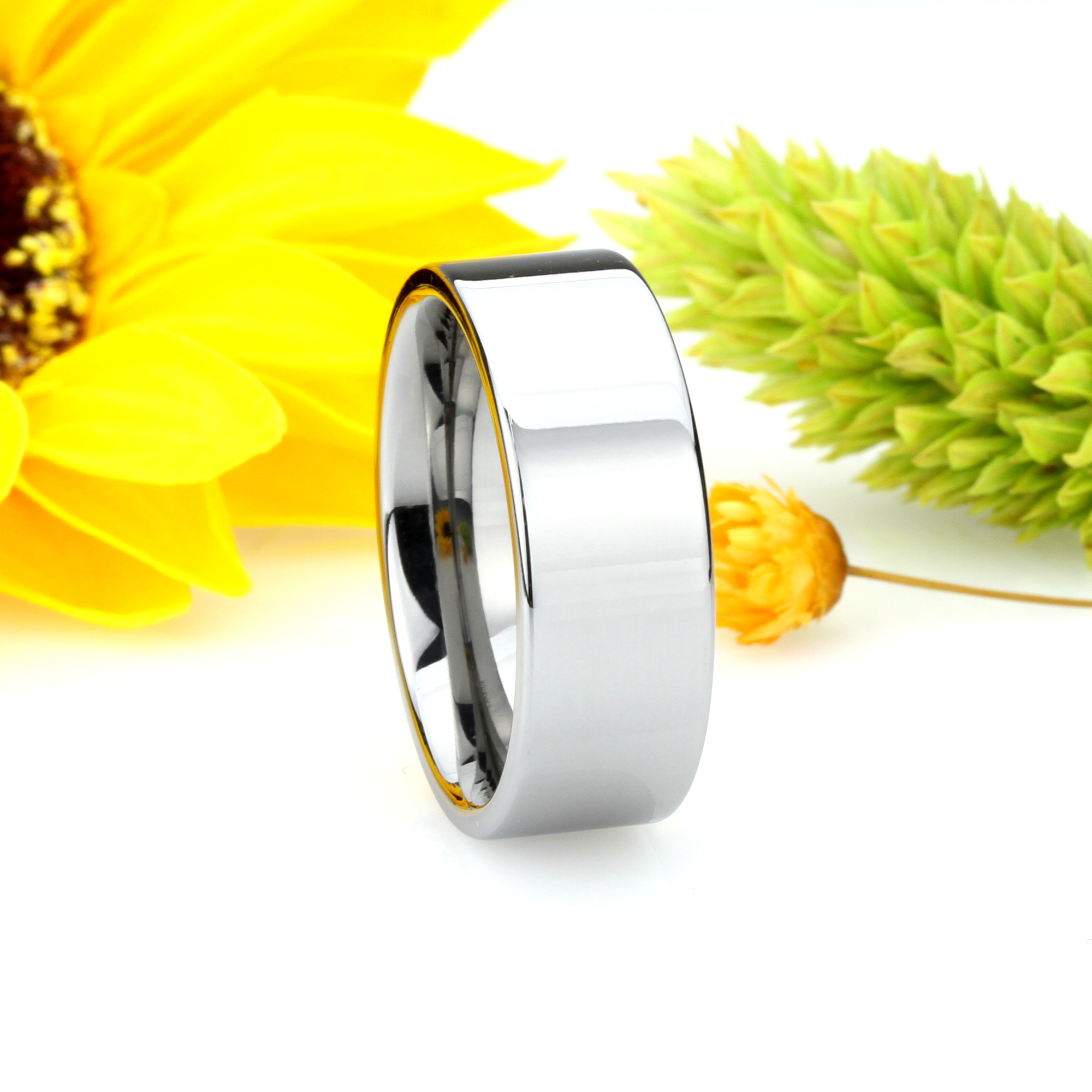 Men 9MM Comfort Fit Tungsten Carbide Wedding Band Flat Shiny Ring /Free Gift Box