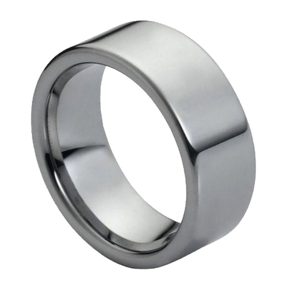 Men 9MM Comfort Fit Tungsten Carbide Wedding Band Flat Shiny Ring /Free Gift Box