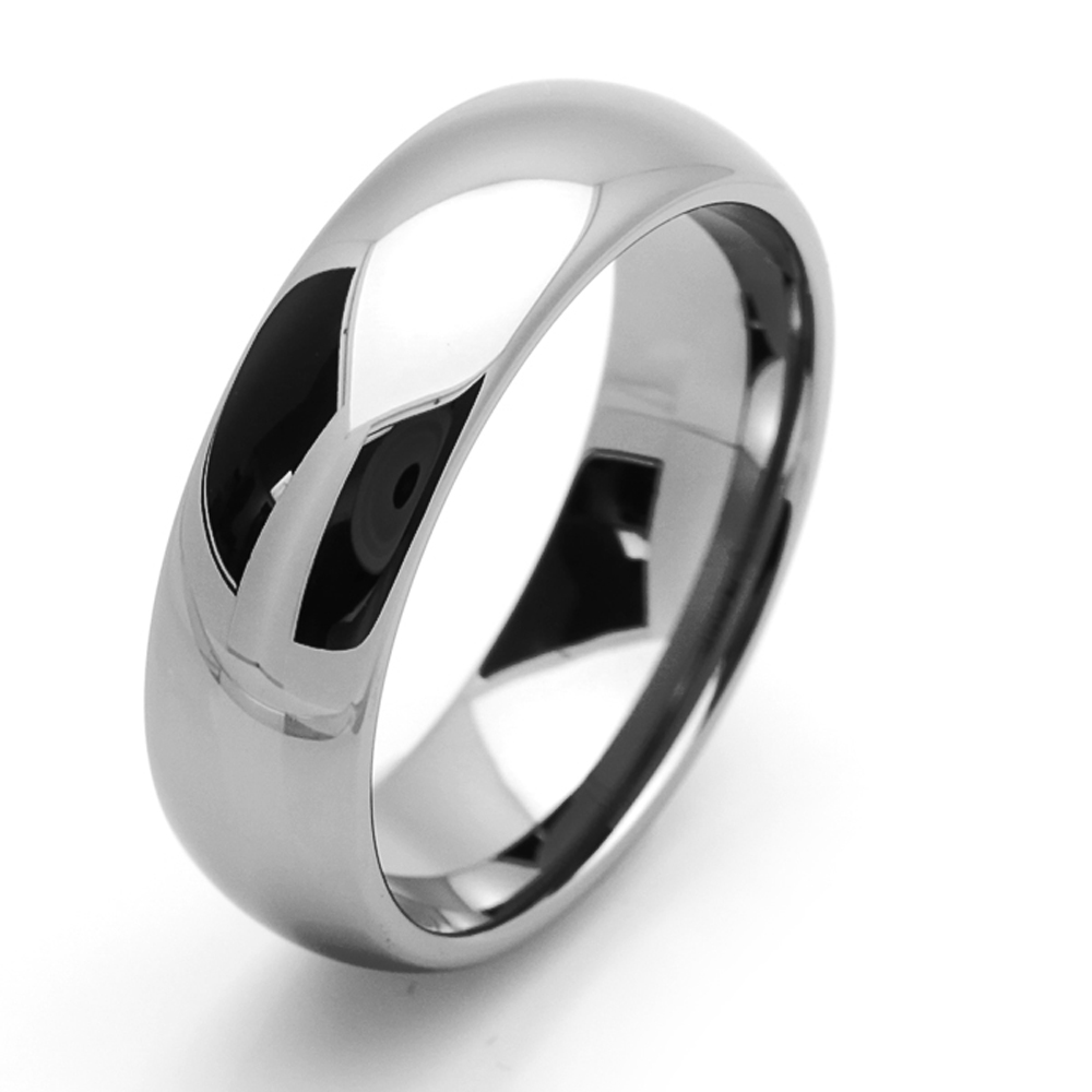 Men 7MM Tungsten Carbide Wedding Band Domed Classic Ring / Free Gift Box