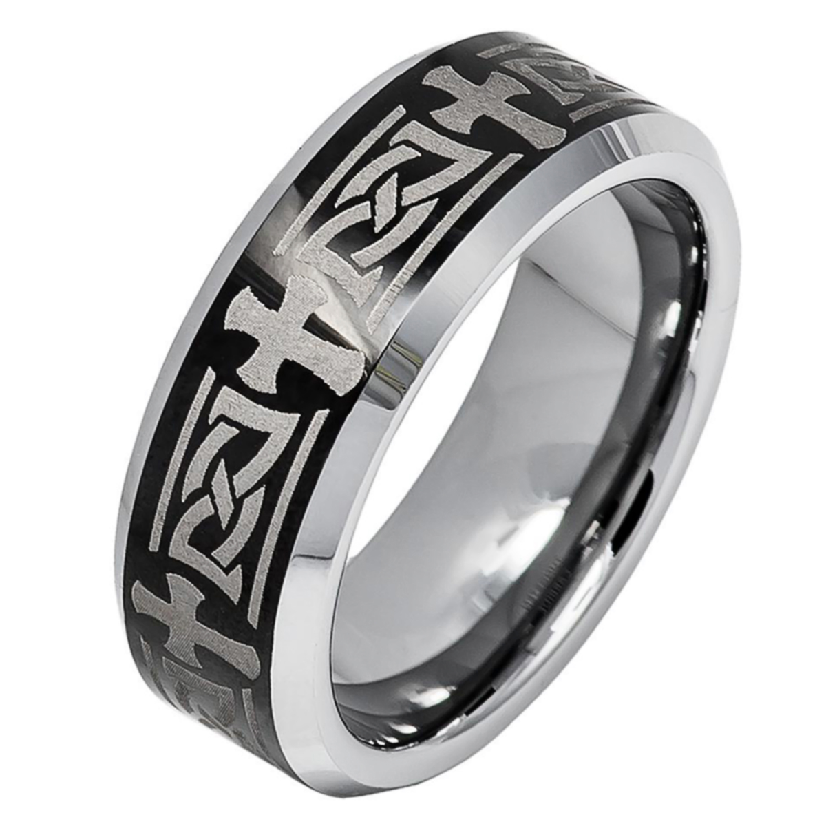 Men Women 8MM Comfort Fit Tungsten Carbide Wedding Band Celtic Engraved Ring
