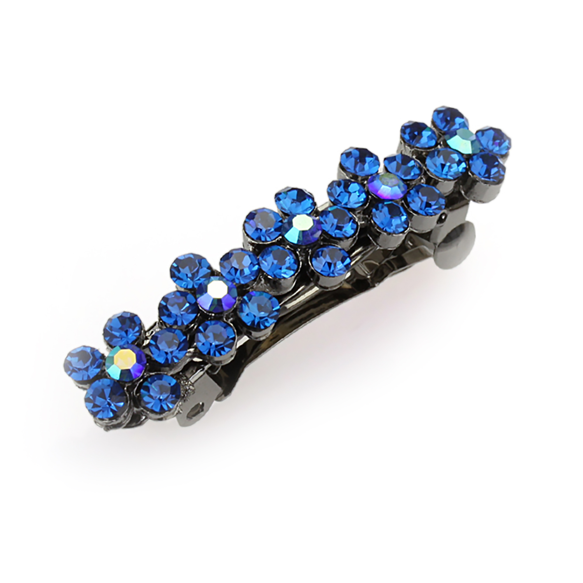 Hand Made Hair Jewelry swarovski crystal Flower Hair Barrettes, Blue