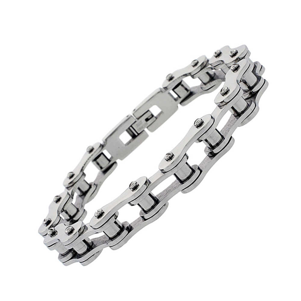 Men 10MM Stainless Surgical Steel Bike Chain Mens Link Bracelet | eBay